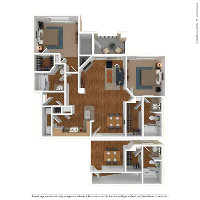 2 Bed 2 Bath 1214 SqFt (1130 Net) 0528-2 floor plan
